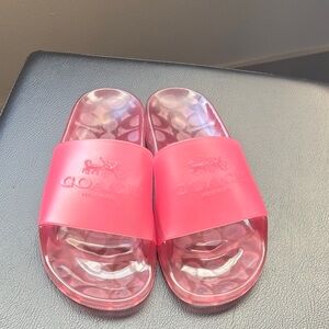 Coach Vibrant Pink Slide Sandals